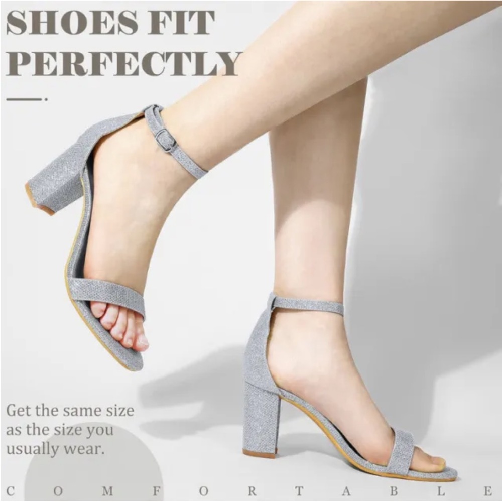 Ankis glitter silver Sandals Size 8